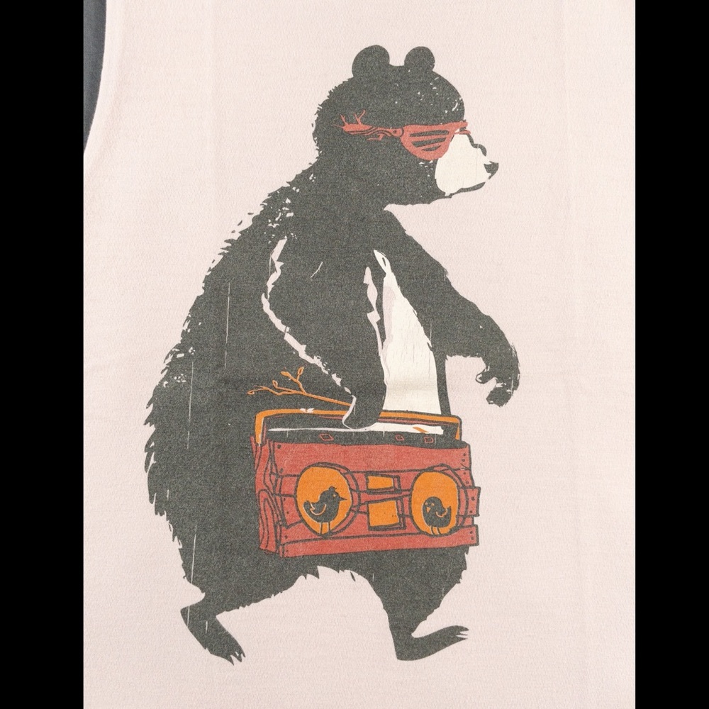 Threadless boombox bear fitted muscle tank